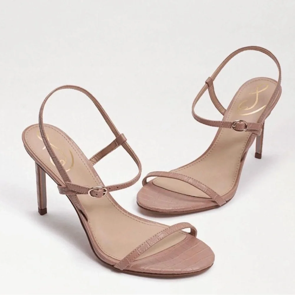 Sam Edelman Doran Heel Sandals in Maple Croco - NWT - Picture 1 of 12